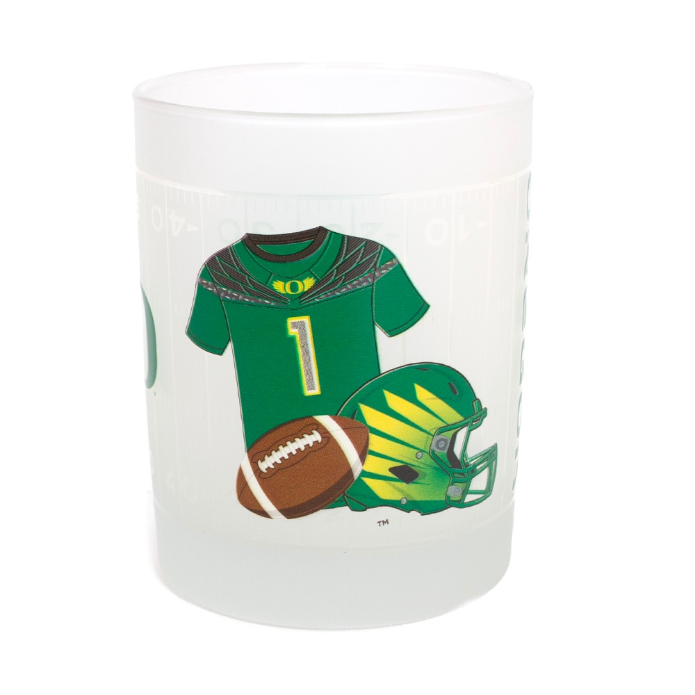 Classic Oregon O, O Wings, RFSJ, Inc., Cocktails & Wine, Glass, Home & Auto, Football, Frosted, 14 ounce, Rocks style, 959087